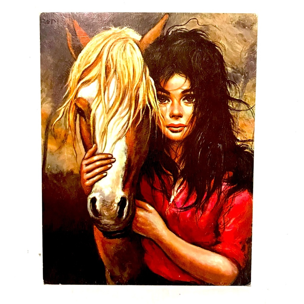 Roth, Etienne “My Pride” Big Eye Girl & Horse Print MCM Contemporary Art Vintage